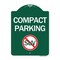 Signmission Compact Parking With No SUV, Green & White Aluminum Architectural Sign, 18" x 24", GW-1824-24244 A-DES-GW-1824-24244 - alternate 1